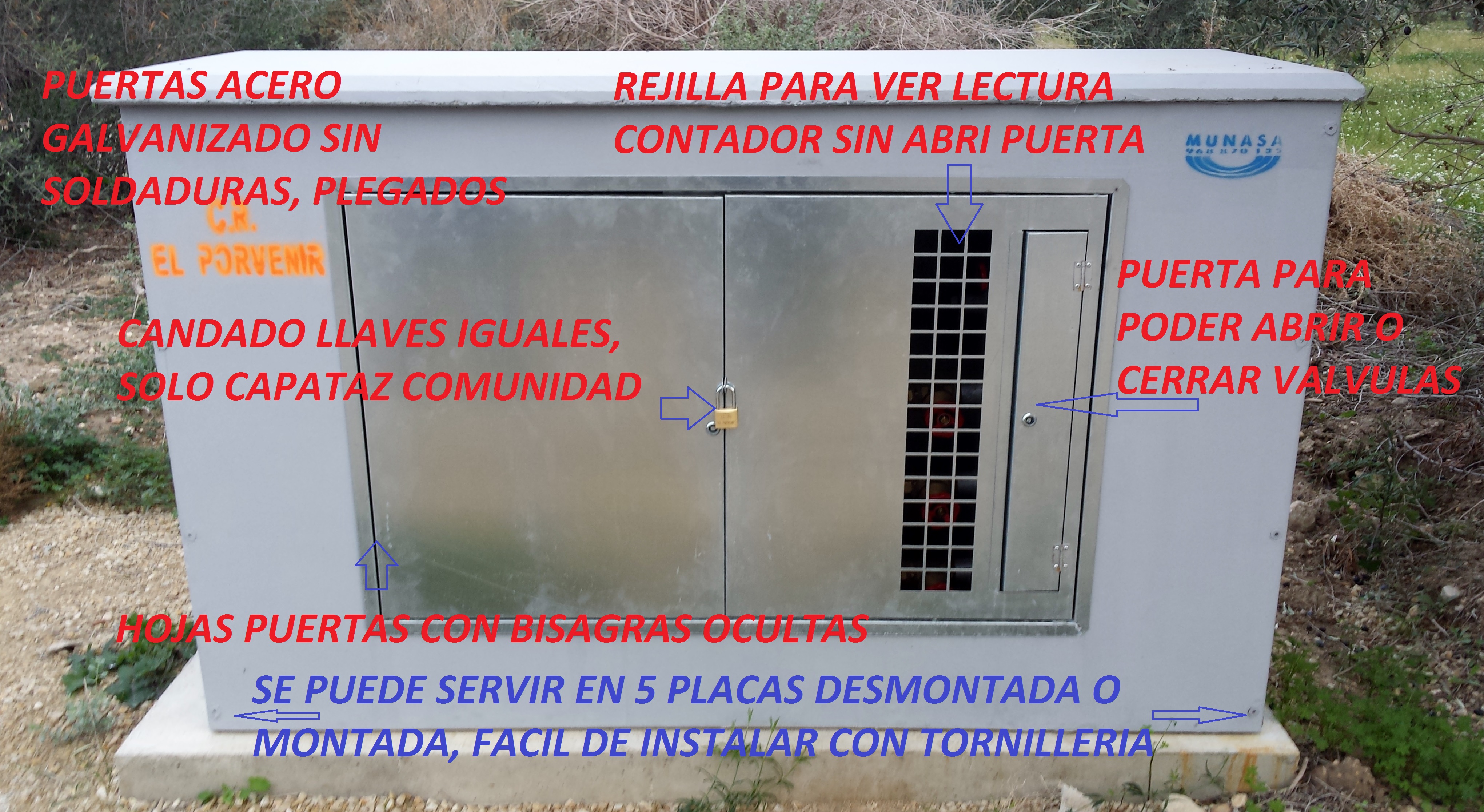 Caseta hormigón prefabricado riegos 750